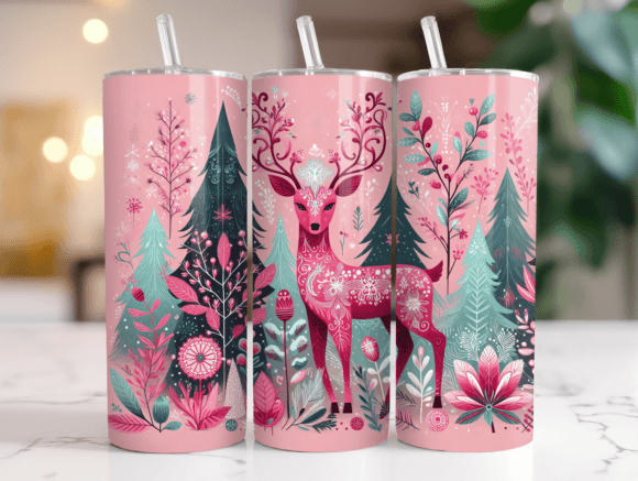 20oz Christmas Pink Deer Tumbler Wrap Review