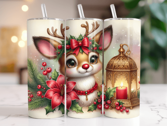 Christmas 20oz Tumbler Wrap Rudolph Png Review