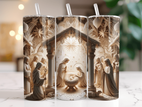 Christmas Nativity Scene 20oz Tumbler Embroidery Review