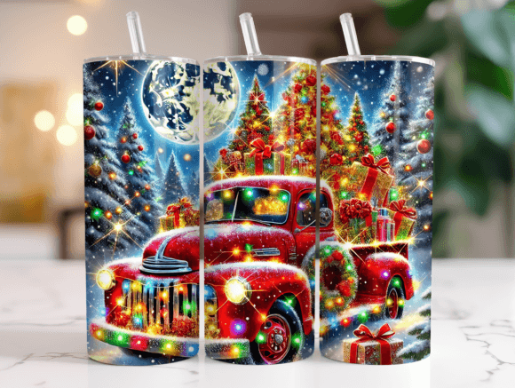 Christmas Red Truck Tumbler Wrap Review