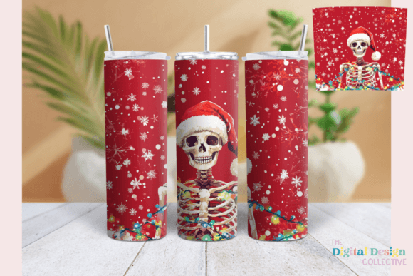 Christmas Skeleton Tumbler Wrap PNG Review