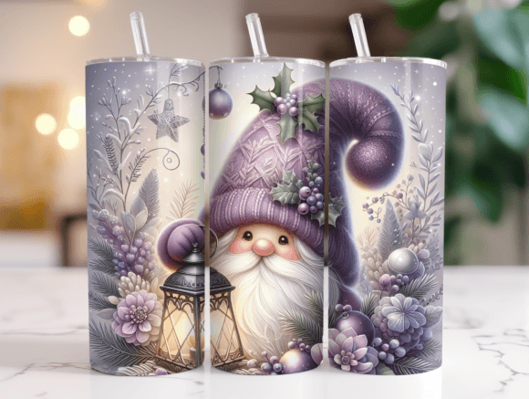 Christmas Tumbler Wrap 20oz Purple Gnome Review