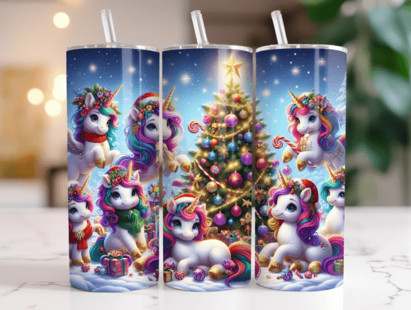 Christmas Unicorn Tumbler Wrap Design Review