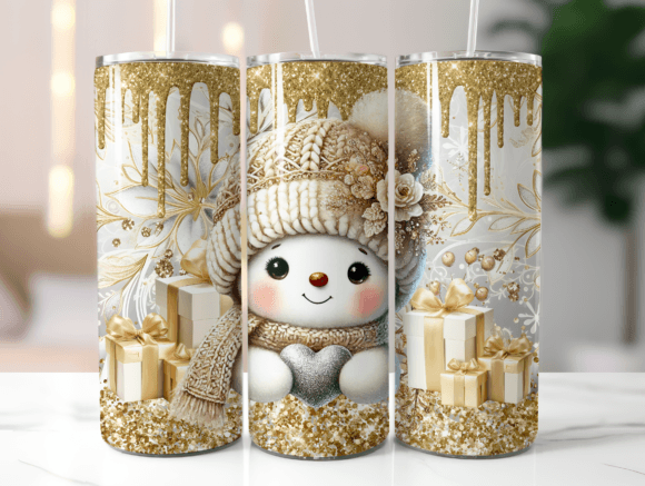 Cute Gold Snowman Tumbler Wrap Review