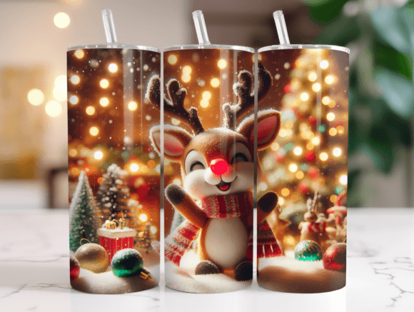 Cute Rudolph Christmas Tumbler Wrap Design Review