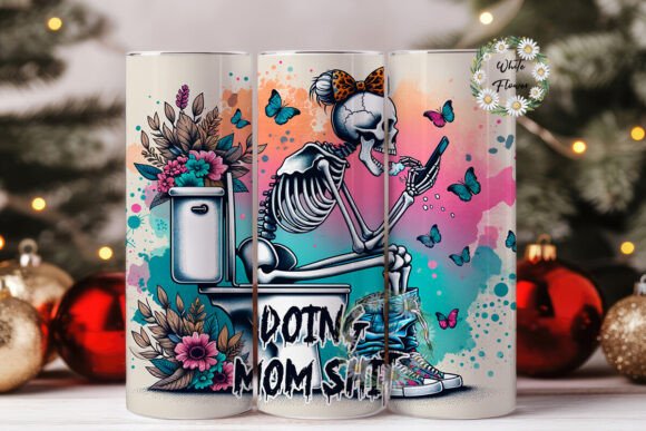 Doing Mom Shit Funny Skeleton Toilet PNG Review