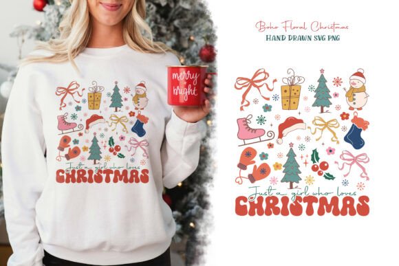 Just a Girl Christmas Boho Floral PNG Review