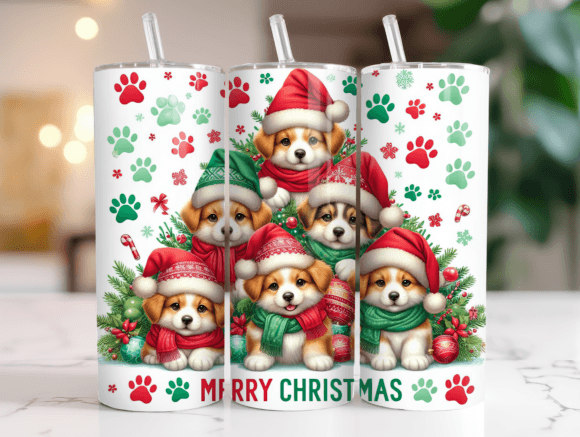 Merry Christmas Dogs Tumbler Wrap Design Review
