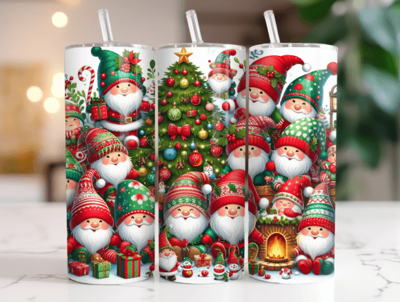 Merry Christmas Gnome Tumbler Wrap Design Review