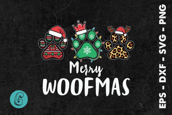 Merry Woofmas Dog Paw Xmas SVG Review