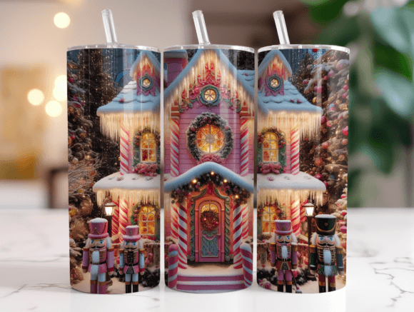 Pink Nutcracker House Christmas Wrap
