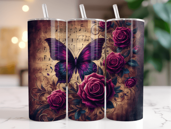 Purple Butterfly Tumbler Wrap Design Review
