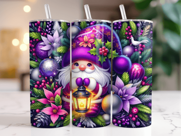 Purple Christmas Gnome Tumbler Wrap Design Review