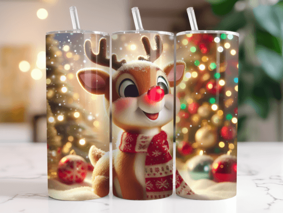 Rudolph Christmas 20oz Tumbler Wrap Png Review