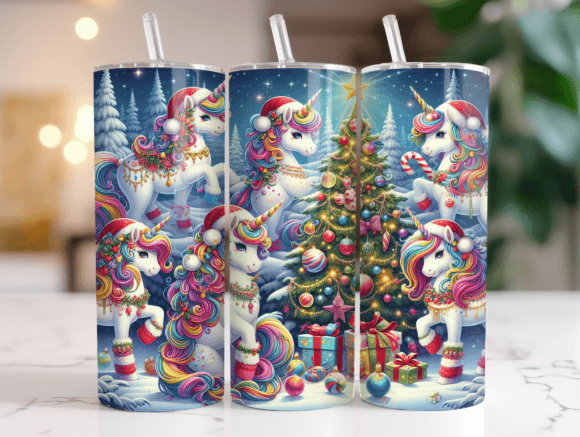 Unicorn Christmas Tumbler Wrap Design Review