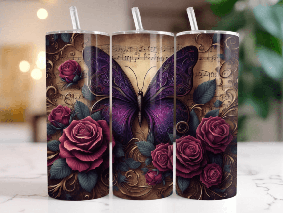 Vintage Butterfly Tumbler Wrap Design Review