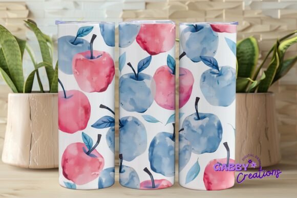Watercolor Apples Tumbler Wrap Design Review