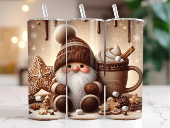 Winter Coffee Gnome Tumbler Wrap PNG Review